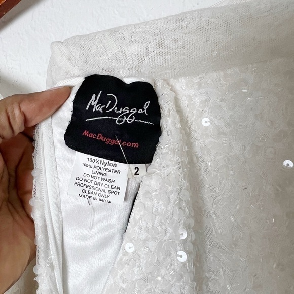 Mac Duggal Sequined One-Shoulder Gown - Picture 9 of 10